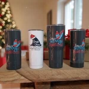 NEW! Built Gray and White Holiday Tumblers 4 Pack NWT